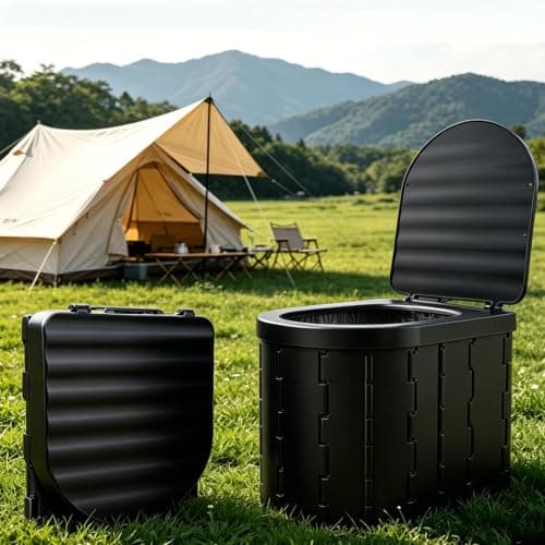 LN COZY CORNER Collapsible Portable Toilet with Tent - Extra Tall Foldable Camping Toilet for Adults with Carry Bag, Travel Toilet for Car Emergencies, Hiking & Outdoor Adventures — view 4