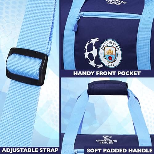 Manchester City F.C. Duffle Bag Sports Holdall for Men Teens Supporters' Gear Kids Large Gym Bag for Football PE Overnight Weekender — view 4