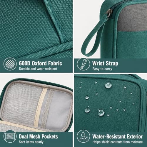 Myqiqi Waterproof First Aid Bag Medium - Empty Medical Kit for Travel, Camping, and Home Use with Built-in Compartments for Organized Medicine Storage (Green) — view 4