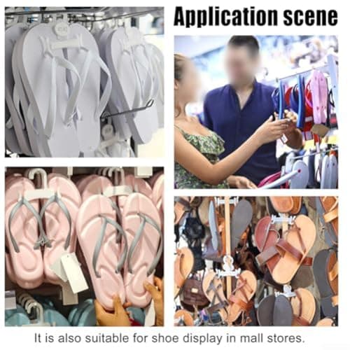 Plastic Sandal Hangers 10 Pack Flip Flop Holder with Space Saving Design Shoe Organizer Black Slipper Hooks for Retail Beach Shops Mall Display Home — view 4