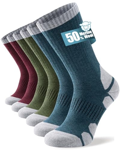 TANSTC Merino Wool Hiking Socks, Cushioned Walking Socks for Men Women