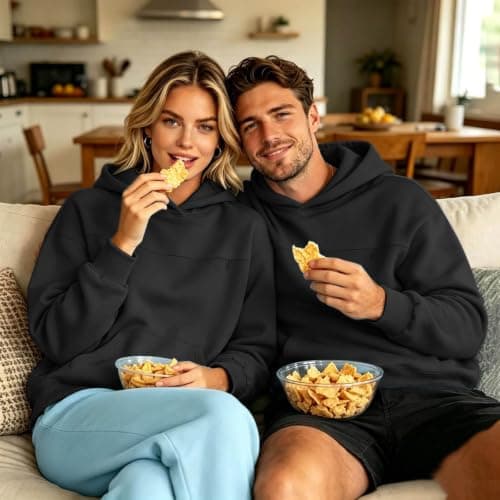 2026 Hoodies for Women UK Oversized Casual Sweatshirts Women's Jumpers Sweatshirts Pullover Cozy Hooded Sweatshirt With Large Pocket And Front Earphone Pocket For (Black, M) — view 2