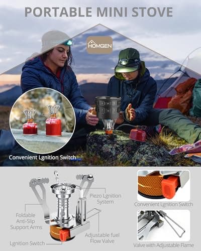 HOMGEN 21PC Aluminium Camping Cooking Set for 2-3 People with Camping Stove — view 6