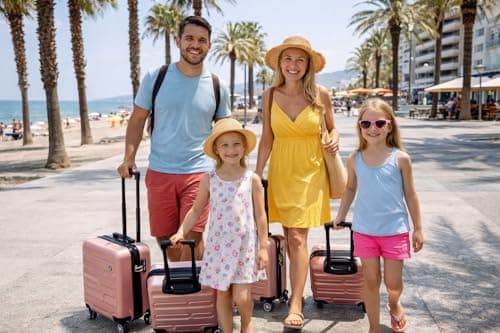 Unibos | Rose Gold Cabin Suitcase, 18x14x8In (45x35x20cm) Cabin Bag | Lightweight Hard Shell Carry-On Suitcase with 360 Spin Wheels, Telescopic Handle | Travel Luggage — view 6