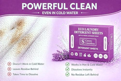 Green Limitless Eco Laundry Detergent 120 Sheets (Loads) with A Lavender Scent. All the benefits of a liquid detergent, washing powder, or washing pods without any of the drawbacks. — view 3