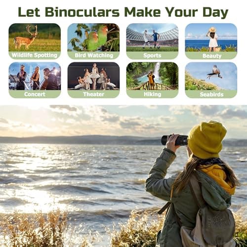 High Power 25X60 Binoculars for Adults BAK4 Prism FMC Lens - Black — view 6