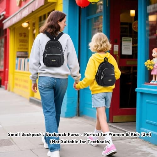 AOTIAN Mini Backpack for Women, Lightweight Sturdy Nylon Small Daypack — view 6