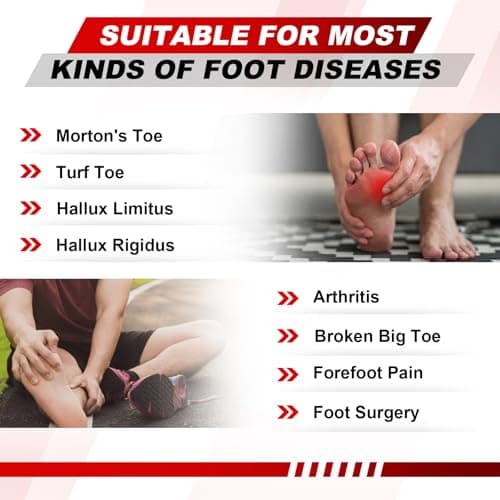 Morton's Extension Orthotic, Recovery Carbon Fiber Insole-Rigid Foot Support Shoe Inserts for Morton's Toe, Turf Toe, Hallux Limitus, Hallux Rigidus, Arthritis and Broken Big Toe-1 Pair Length 10.83" — view 3