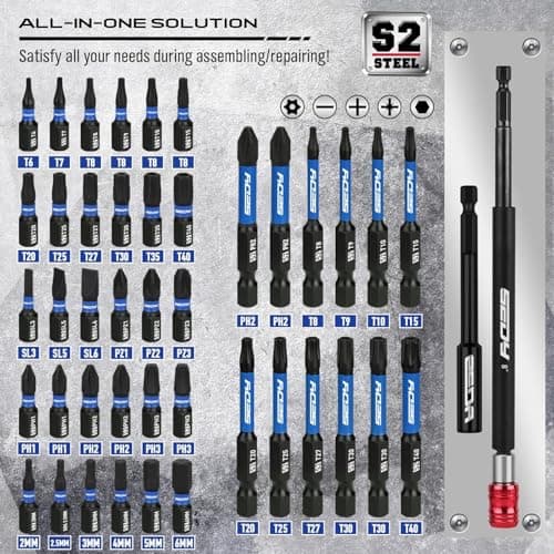 80-Piece Premium Magnetic Impact Nut Driver Set Metric & SAE with Socket Adapters, Bit Holder, Wing Nut Driver, Universal Sockets, Quick Release Extension, Power Bits — view 3