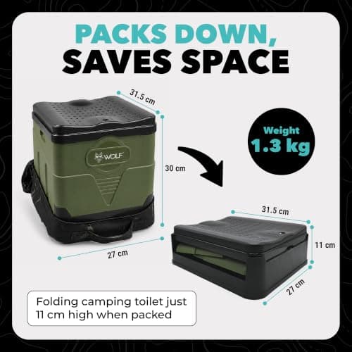 Wolf Outdoors Portable Camping Toilet | Foldable 1.3kg Travel Toilet — view 3