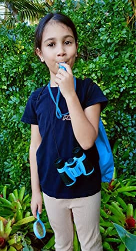 Adventure Kidz Outdoor Exploration Kit, Children’s Binoculars, Flashlight, Compass, Fox Whistle, Magnifying Glass, Backpack. Great Gift Set for Educational, Pretend Play, Ages 3+ Boys Girls (Blue) — view 3