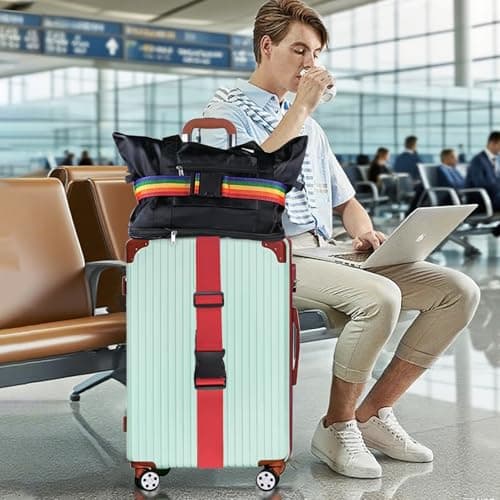 Luggage Straps, 6 PCS Adjustable Suitcase Straps(200 x 5 cm 6 Colors) — view 4