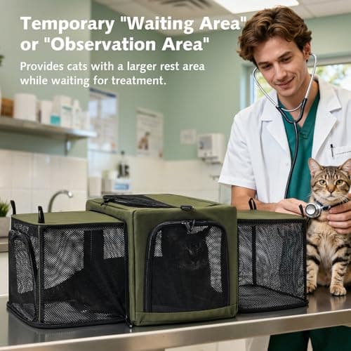 Pecute Cat Carrier Expandable, Extra Stable Cat Carrier Bag, Green — view 6