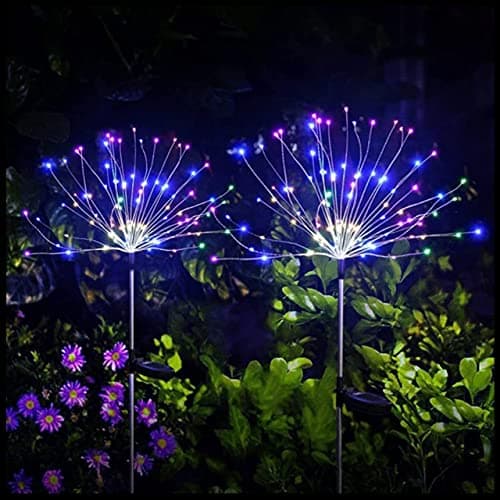 STOREX 90 LEDs Starburst Solar Powered Stake Lights Bright Multicolor LEDs Decor for Outdoor Lawn Valentines Day Pack of 2 — view 6