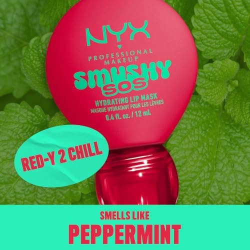 NYX Professional Makeup Smushy SOS, Hydrating Lip Mask, Upto 12HR Hydration, Glossy Shine, Infused with Hyaluronic Acid, Vegan & Cruelty Free, Red-y 2 Chill — view 6
