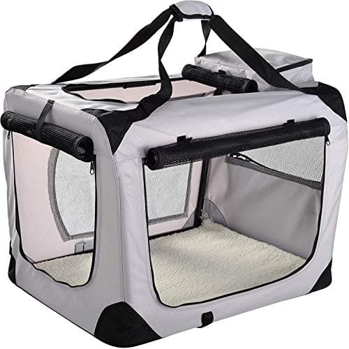 Floofy Friends Soft-Sided Dog Travel Crate - Foldable, Breathable Pet Carrier for Small Dogs & Cats, Ideal for Car Travel & Home Use