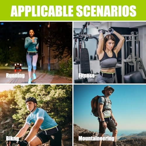 Running Belt Waist Pack Adjustable Fanny Pack, Large Capacity Sports Bum Bag, Water Resistant Running Pouch, Waist Belt for Phone & Water Bottle Holder, Multiple Pockets & Headphone Port for Men Women — view 6