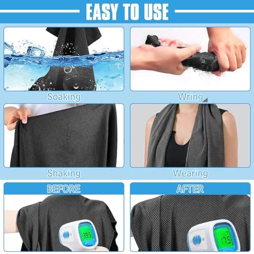 VAKKI Cooling Towel, Ice Cold Sports Sweat Towels for Instant Relief Perfect Coolings Scarf Neck,Forehead, Wristband, Bandana, Stay Cool from Over Heating During All Kinds of Sport and Exercise — view 3