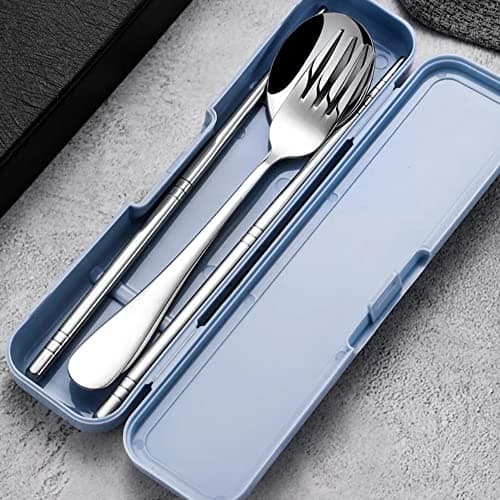 Hahhhha 2pcs Rectangle Flatware Organizer Cutlery Fork Spoon Travel, Portable Flatware Box Tableware Storage Case, Travel Case Tableware Storage (Size:20x5x2.8cm) — view 3