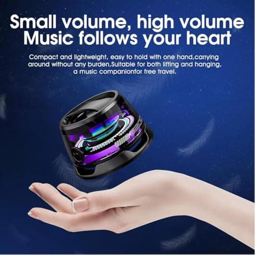 FiTspi Multifunctional Magnetic Bluetooth Speaker, G200 Portable Bluetooth Speaker with Multi-RGB Color Light and Phone Holder for Phones & Metal Surfaces, Ideal for Travel, Equipped with LED — view 3