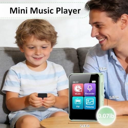 Foeuyte 32GB MP3 Players with Bluetooth,1.8 Inch Touch Screen, Mint Green — view 5