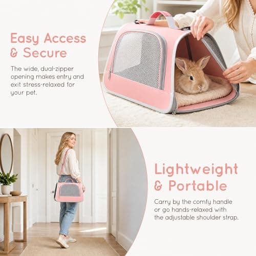 Cat Carrier, Breathable Pet Carrier Bag Guinea Pig Travel Carriers Bag Portable Travel Pet Handbag with Mesh Windows for Small Medium Cats Puppies Airline Approved — view 5