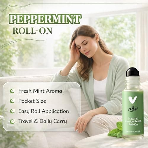Vertigo Relief Roll-On — Essential Oil Roller for Dizziness and Nausea, Portable Travel Blend, Sensitive Skin Formula, Around Ears Temples Fresh Aroma for Travel and Commute — view 3
