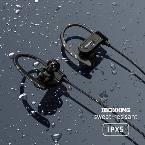 MOXKING Wired Earhook Sport Earphones with Microphone & Volume Control — view 3