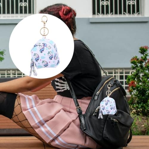 FRCOLOR Mini Cartoon Coin Purse Pu Leather Earphone Cable Bag Compact Travel Organizer Pouch for Women Girls Small Accessories Storage — view 3