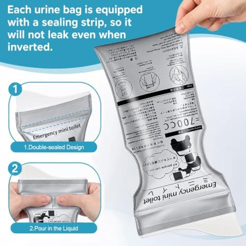 24pcs 700cc Urine Bag on the Go Emergency Urinal Toilet with — view 5