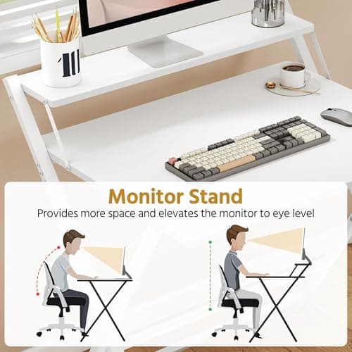 Yaheetech Foldable Desk with Monitor Stand 80 cm — view 6