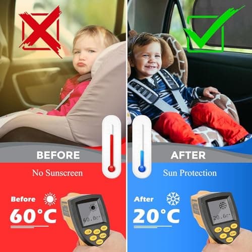 SSKHE Car Sun Shade for Side Windows With UV Protection - 5 Pack Window Shades for Baby Pets, Blocking Harmful UV Rays and Heat, 44 x 36CM, 100 x 50CM — view 5