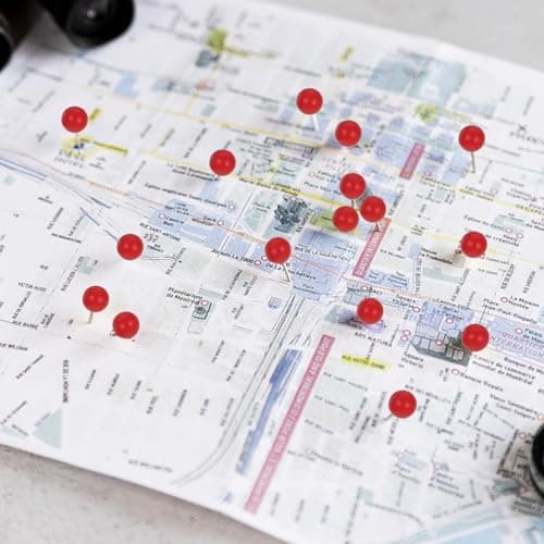 200 PCS Red Push Pins, Small Round Head Map Pins for Travel Map, 1/8 Inch Red Thumb Tacks for Map, Cork Board, Bulletin Board, Wall — view 5