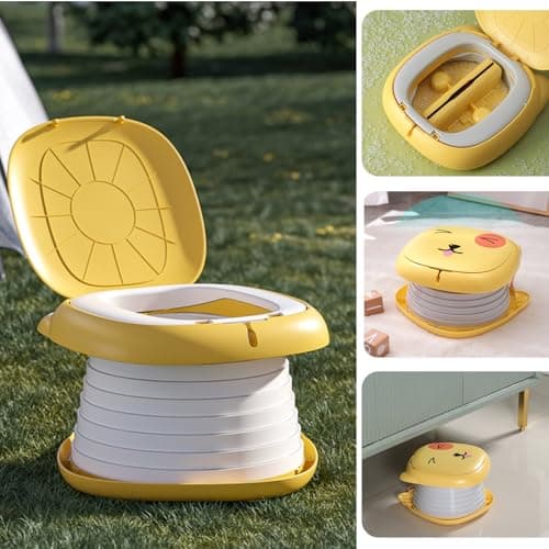 Travel Potty for Toddler Portable Foldable Potty Training Toilet for Boys Girls Baby Kids Children Indoor Outdoor,Orange — view 4