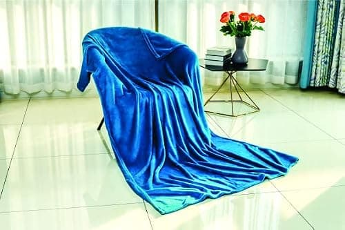 Turquoise Blue Flannel Fleece Blanket fluffy throw Super soft Bed Blanket warm comfortable Throws for sofa/couch/plush/Lightweight/Travel Blankets, Double Size, 150x200cm — view 6