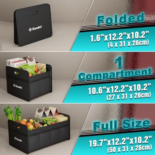 K KNODEL Car Boot Organiser, Foldable Car Boot Storage (Small, Black) — view 5