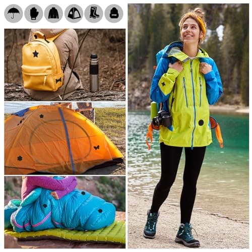 Giantree 2 Sheets Nylon Self-Adhesive Fabric Patches, Down Jackets Repair Set Waterproof Repair Tape Made of Nylon Repair Patch for Tents Down Jacket Sleeping Bag Bag Camping 20 cm × 15 cm — view 2