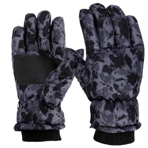 Kioeok Kids Waterproof Ski Gloves Touchscreen Snow Gloves for Boys Girls