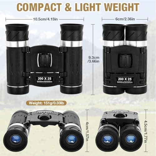 OFFCUP 200x25 Compact Binoculars for Adults and Kids, Mini Pocket Binocular — view 2