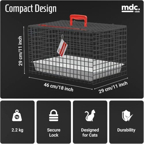 MDC Cat Carrier with Top Opening – Lightweight Mesh Pet Travel Crate for Vet Visits, Cats & Kittens – Breathable, Easy Clean Cat Basket with Handle – Secure & Spacious Cat Crate for Travel, Black — view 2