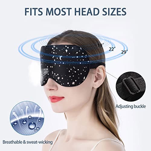 townssilk 100% Silk Sleep mask with Adjustable Strap,Comfortable and Super Soft Eye mask Ultimate Sleeping aid,blindford Silver Moon — view 3