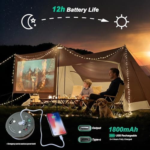 Retractable Camping String Lights 10m: 20s Wind-Up Tangle-Free Warm White — view 4
