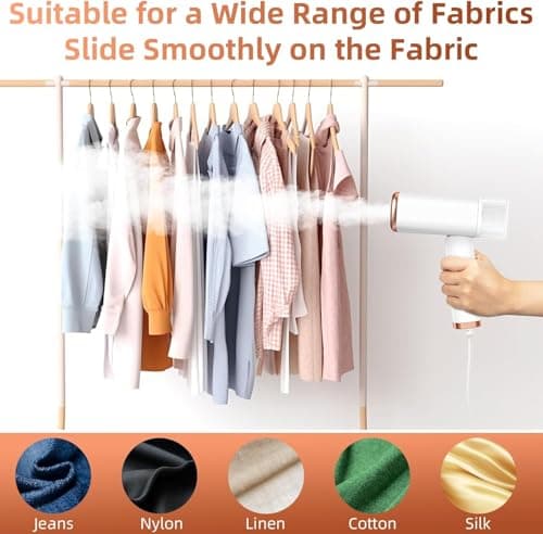 Lanboo Clothes Steamer, Foldable Lightweight Travel Steamer for Home&Office, Handheld Portable 20s Fast Heat-Up Wrinkle Remover with Brush, Detachable 120ml Water Tank & Anti-Leak Design — view 6