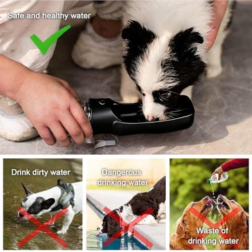 Canareen Foldable Travel Dog Water Bottle for Dog Cat Outdoor(Black, 350ml) — view 6