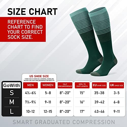 GoWith 2 Pairs Compression Socks 15-20 mmHg, Viscose Made from Bamboo — view 2