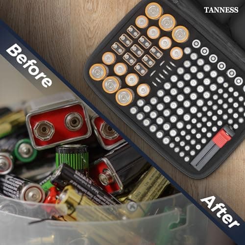 Tanness 140 Battery Organizer Storage Case with Tester - Large Capacity Shockproof Holder Bag for AA, AAA, 9V, C & D Sizes - Portable Travel Organizer (Batteries Not Included) — view 5