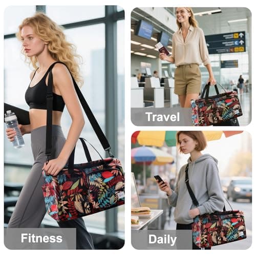 Overnight Bags for Women, Travel Holdall with Shoe Pocket & Wet Compartment — view 6