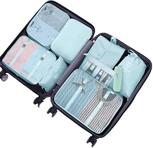Packing Cubes for Suitcase,Geediar 9 PCS Travel Luggage Packing Organizers Waterproof Travel Essentials Clothes Shoes Cosmetics Toiletries Storage Bags(b-Blue)… — view 2