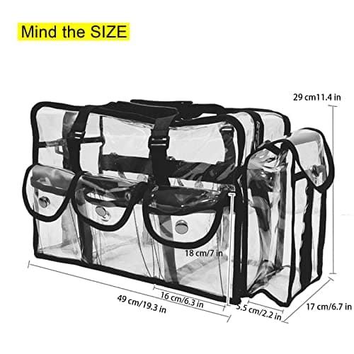 Enkrio Makeup Bag Clear Cosmetic Bag with 5 External Pockets,Waterproof and Transparent Toilery Bag with Shoulder Strap for Travel Beach — view 5