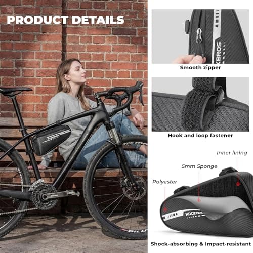 ROCKBROS Bike Triangle Frame Bag Reflective Under Top Tube Pouch — view 4